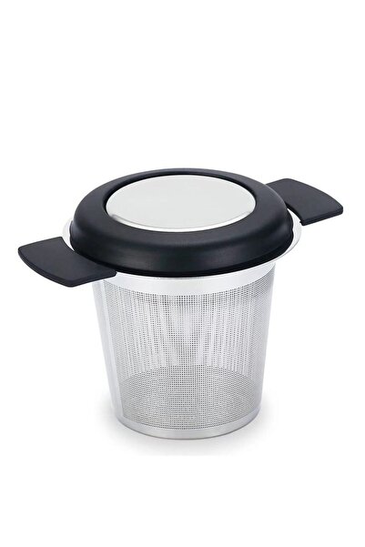 Choice فلتر شاي أسود من الفولاذ المقاوم للصدأ بمقبض مزدوج، فلتر شاي من السيلي...