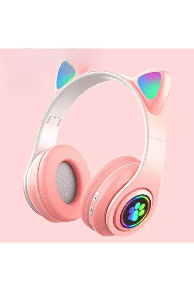 Choice5 سماعات رأس لاسلكية VIKEFON JST-28 وردية اللون بتصميم آذان قطة، سماعات...