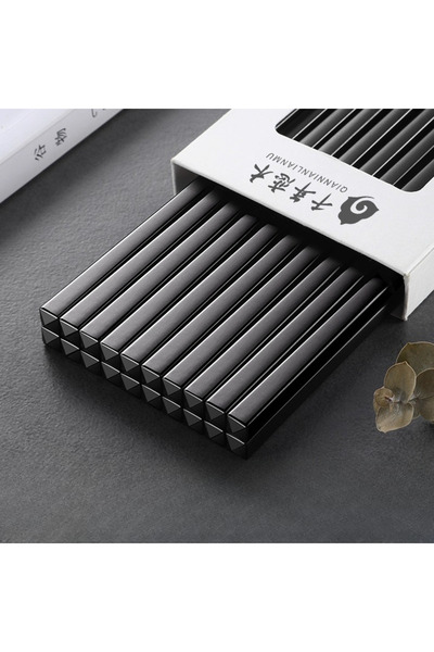 Choice3 خمسة أزواج من عيدان تناول الطعام المصنوعة من سبيكة معدنية بطول 24 سم ...