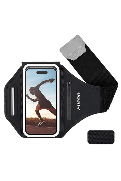 Choice سوار رياضي أسود بالكامل من هايسكي بخيوط ملونة، مناسب للجري، متوافق مع ...