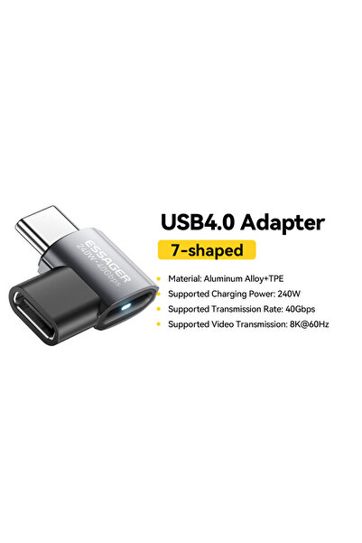 Choice7 ESSAGER 7-shaped Essager USB4.0 40Gbps OTG Adapter 240W Fast Charging...
