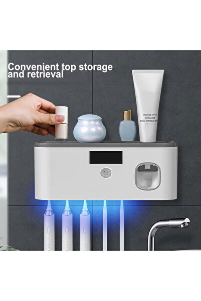 Choice حامل فرشاة أسنان جداري أبيض للحمام، منظم فرشاة أسنان بالأشعة فوق البنف...