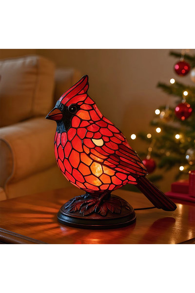 Choice Red Cardinal Lamp Table Decor Gift Living Room Creative Night Light Be...