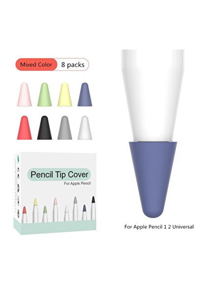 Choice4 Mixed Color 8pcs Soft Silicone Nib Cover For Pencil 1 2 Tip Case Slee...