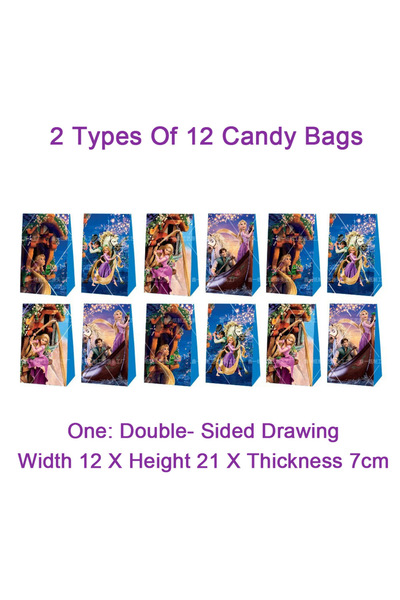 Choice14 مجموعة أخرى من 12 كيس حلوى، زينة لحفلات أعياد الميلاد بطابع ديزني را...