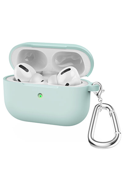 Choice3 غطاء سيليكون أخضر فاتح لسماعات AirPods Pro، مزود بخطاف، غطاء بلوتوث ل...