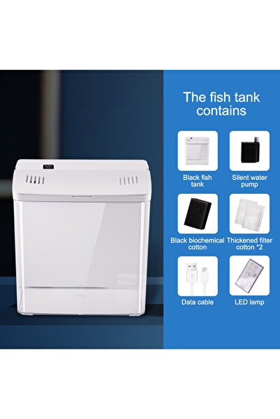 Choice 20X15X20.5CM White 1PC Household fish tank, living room, small mini be...