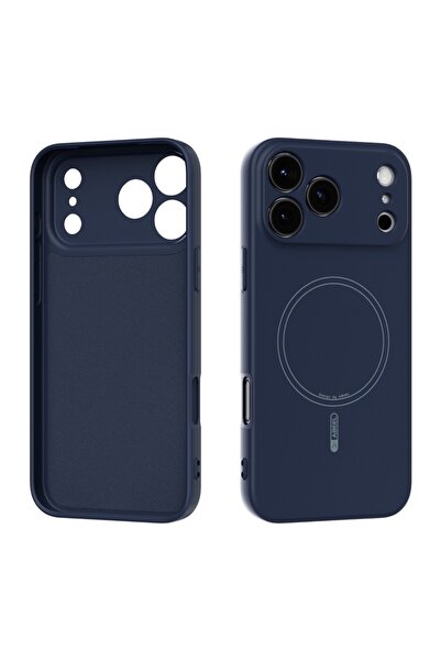 Choice13 جراب سيليكون سائل مغناطيسي أزرق اللون لهاتف iPhone 17 Pro Max، متواف...