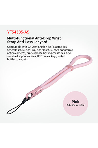 Choice Universal Silicone Pink Silicone Lanyard Wrist Strap Camera Hanging An...