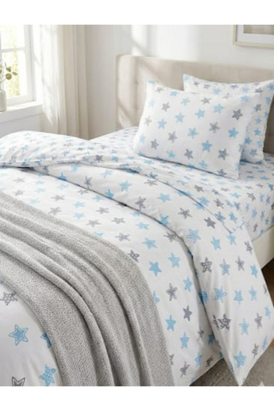 Alpateks Home طقم غطاء لحاف مطاطي بنمط نجمة مصنوع من القطن بنسبة 100%