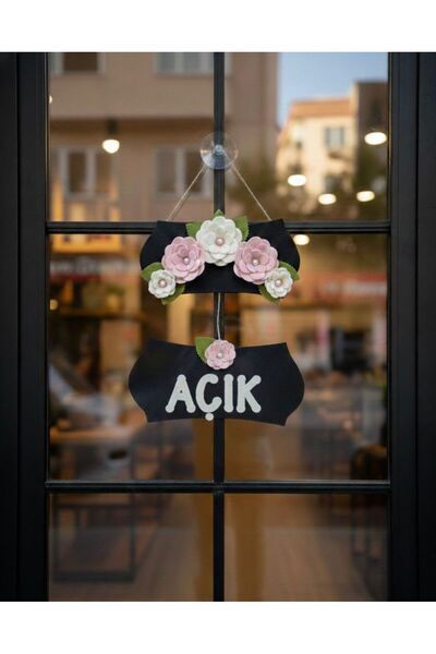 iğne izi Double-Sided Felt "Open - Closed" Store Entrance Sign Door Decoration