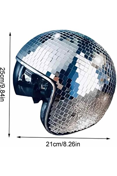 Choice خوذة ديسكو كلاسيكية فضية اللون، خوذة دراجة نارية عاكسة بالكامل من الزج...