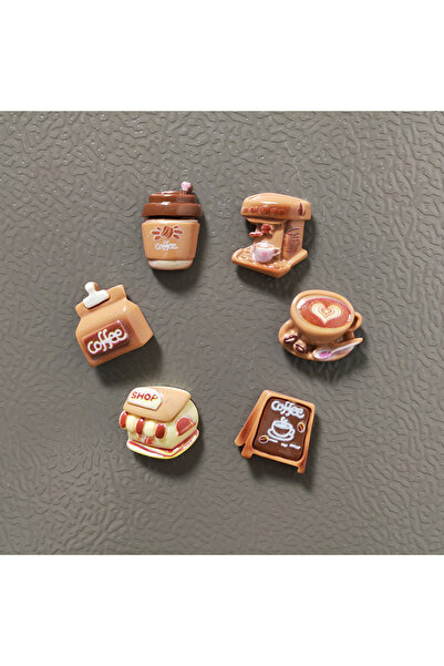 Choice 6pcs Coffee Set Coffee Desserts Simulated Food Refrigerator Magnets Co...