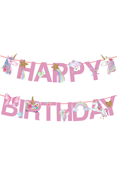 Choice Unicorn-BA119 Unicorn Banner Happy Birthday Decoration Wall Hanging Bu...