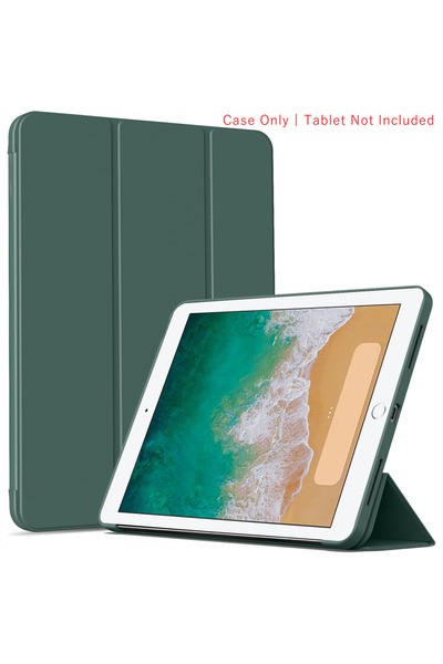 Choice15 جراب قلاب ثلاثي الطيات أخضر داكن لجهاز iPad Air 1 و2 و9.7 بوصة (2013...