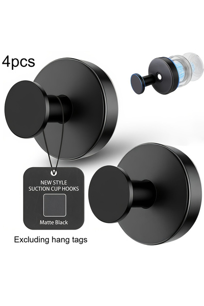 Choice1 black 4pcs 4pcs Heavy Duty Suction Cup Hooks for Shower, Bathroom, an...