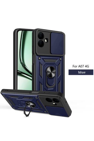 Choice59 غطاء حماية أزرق مدرع لهاتف Galaxy A55 مع حلقة مغناطيسية، متوافق مع A...