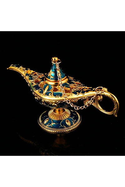 choice2 مصباح علاء الدين السحري، ذهبي/أزرق، كبير/صغير، 21 سم × 11 سم، زينة أو...