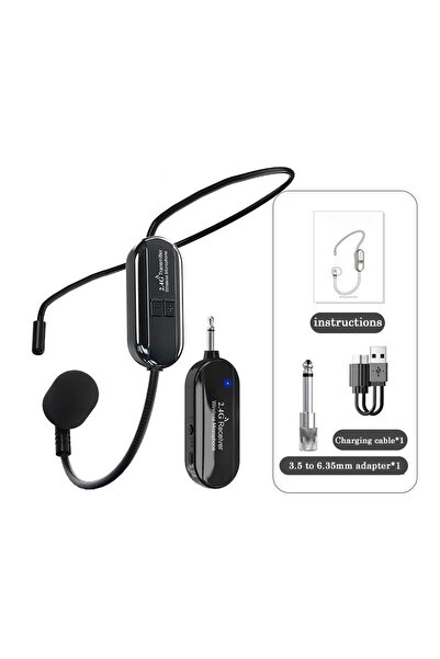 Choice طقم سماعة رأس لاسلكية بتردد 2.4 جيجا هرتز مع ميكروفون وجهاز إرسال واست...