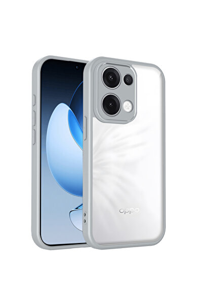 Choice1 جراب OPPO Reno13 PC + TPU رمادي لهاتف Reno 13 CPH2689، غطاء حماية شفا...