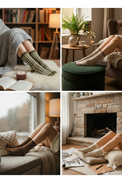 monchermo Soft Renkli 4lü Kadın Çorap