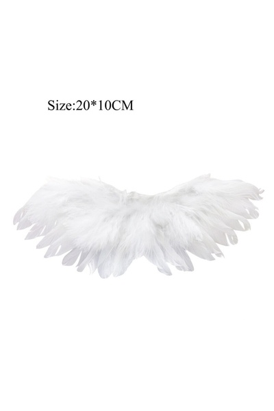 Choice1 أجنحة صغيرة من الريش الأبيض، مقاس 20×10 سم، قطعة واحدة، إكسسوارات لتز...