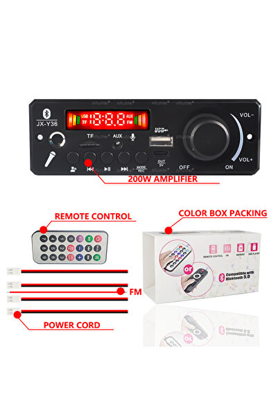 Choice مضخم صوت DC26V بقدرة 200 واط، مزود بتقنية بلوتوث، لوحة فك تشفير MP3، م...