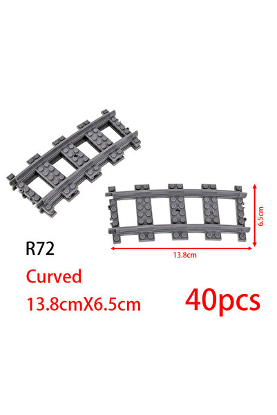 Choice4 قطعة بناء R72-40pcs MOC City Brick Switch، قضبان متقاطعة منحنية، مسار...