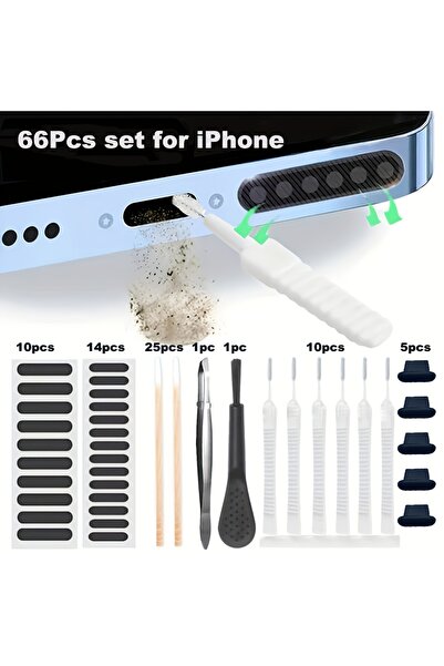 Choice1 مجموعة مكونة من 66 قطعة لتنظيف مكبر الصوت ومنفذ الشحن في هواتف آيفون،...