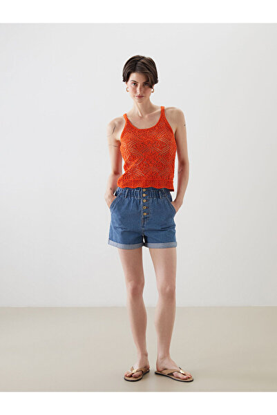 LC Waikiki Vizyon New Season Elastic Waist Women's Jean Shorts