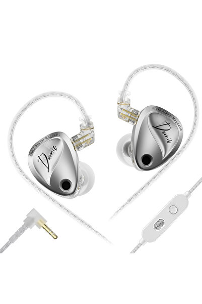 Choice1 سماعات أذن بأسلاك Duonic 3.5 MIC KZ Duonic HIFI IEMs ثلاثية المغناطيس...