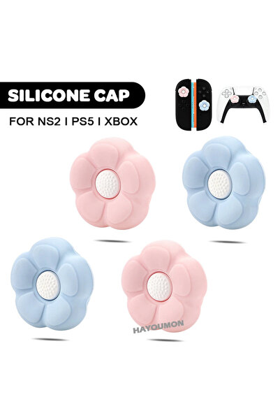 Choice1 أغطية عصا التحكم التناظرية من بلو فلاور، 4 قطع، لعصا التحكم سويتش 2، ...