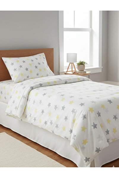 Alpateks Home طقم غطاء لحاف مطاطي بنمط نجمة مصنوع من القطن بنسبة 100%
