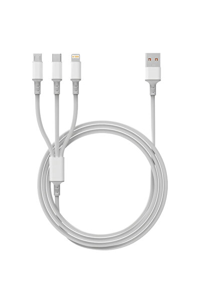 Choice1 كابل شحن سريع USB من النوع C بقوة 120 واط، 3 في 1، أبيض اللون، يدعم ا...