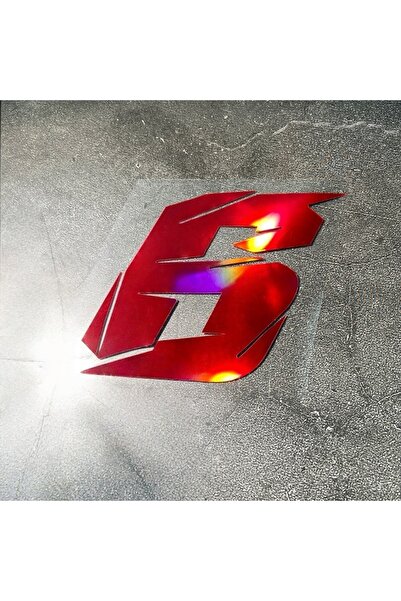 Choice12 ملصقات ليزر حمراء للدراجات النارية، ارتفاع 5 سم، رقم 6 (HL-N03-Numbe...