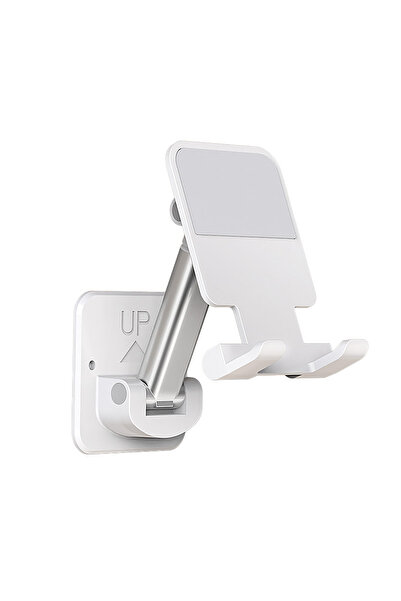 Choice حامل هاتف لاصق قابل للطي، أبيض اللون، يُثبت على الحائط بدون حفر، مناسب...