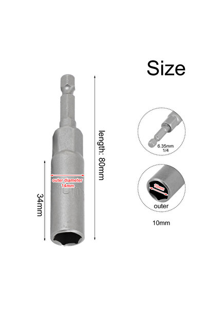 Choice3 10mm Hex Skets 5.5-19mm Sket Magnetic Nut Screwdriver 1/4" Hex Key Dr...