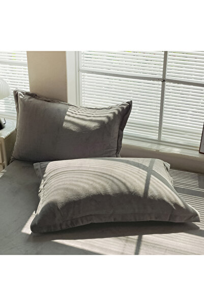 Choice21 2pc 48x74cm DarkGrey 1/2pcs Soft Flannel Pillowcase Winter Warm Pill...