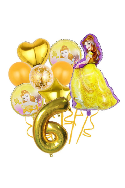 Choice4 كما هو موضح في الصورة رقم 6، 9 قطع، بالونات جميلة ووحش، نجمة، قلب، أم...