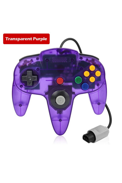 Choice5 Transparent Purple NEW 8 Colors Wired Gamepad For N64 Cole Joypad Con...
