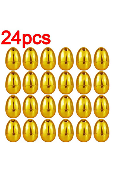 Choice1 24Pcs 6-24pcs Golden Easter Eggs Plastic Fillable Egg Easter Egg Hunt...