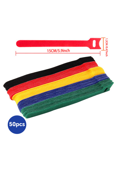 Choice1 50 قطعة من أربطة الكابلات متعددة الألوان، مقاس 12 مم × 150 مم، قابلة ...