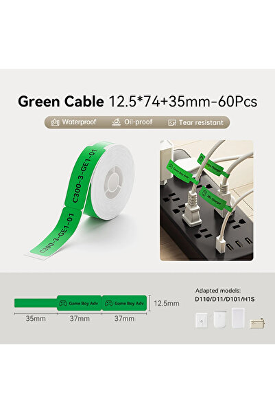Choice green Niimbot Cable Wire Label Stickers communication room flag pigtai...
