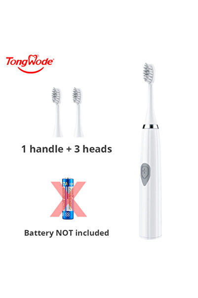 Choice3 White With 3 Brush Tongwode Electric Toothbrush for Adults Soft Brist...