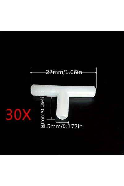 choice2 30 قطعة وصلة ثلاثية الاتجاهات 12/30 قطعة 4 مم بلاستيك على شكل حرف T ل...