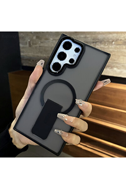 Choice17 هاتف Galaxy S25 Ultra أسود فاخر مزود بشاحن لاسلكي مغناطيسي، غطاء Mag...