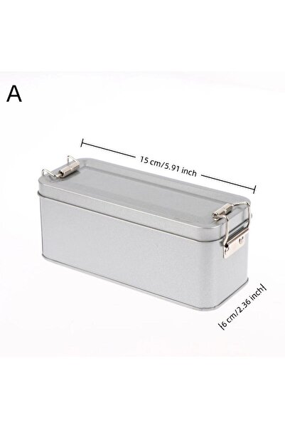 Choice علبة معدنية مستطيلة الشكل مزودة بغطاء، علبة تخزين معدنية، علبة تغليف ا...