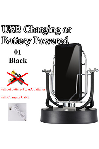 Choice1 01 حامل هاتف محمول أسود أوتوماتيكي متأرجح يهتز على المكتب، مزود بخاصي...