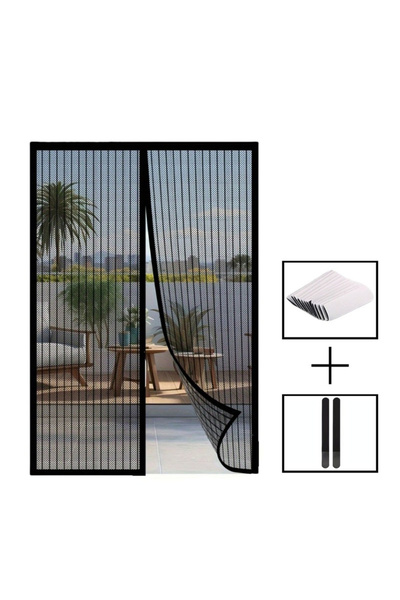 Choice W140cm H240cm black 8 Sizes Summer Magnetic Screen Door Curtain Anti M...