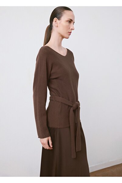 MANGO Woman Kemerli örgü kazak